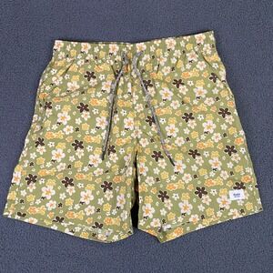 Katin Meadow Volley Swim Shorts Mens Small Mesh Lined Trunks Floral NWOT